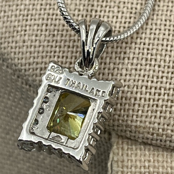 Vintage Epiphany Platinum 925 Silver Gemstone Pendant Necklace (2 chains) - Picture 11 of 16